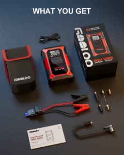 GOOLOO A3 3000A Peak Jump Starter with Air Compressor Portable Car Battery Booster for 9.0 Gas/6.5L Diesel Vehicles with 150PSI Auto-Shutoff