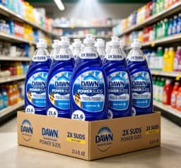 PowerSuds Liquid Dish Soap for Kitchen Cleaning Dishwashing Detergent 21.6 oz Large Bottle