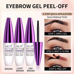 1/2PCS Qiciy Peel‑Off Eyebrow Gel, Dark Brown, Light Brown And Black Color Are Optional, Lazy Diy Semi‑Permanent Peel‑Off Eyebrow Gel, Novice Friendly And Easy To Use Peel‑Off Eyebrow Products, Makeup Artist Tools, Valentine'S Day Gifts.