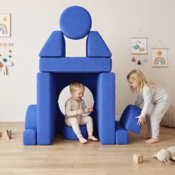 Modular Kids Play Couch Toddler Couch Fort With Washable Covers, Kids Modular Sectional Sofa For Playroom Kidsroom And Bedroom,