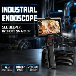 4.3‑Inch Handheld Industrial Endoscope Camera, 1080P HD Borescope with Adjustable LEDs for Sewer Pipe & Drain Inspection