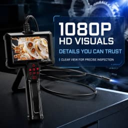 4.3‑Inch Handheld Industrial Endoscope Camera, 1080P HD Borescope with Adjustable LEDs for Sewer Pipe & Drain Inspection