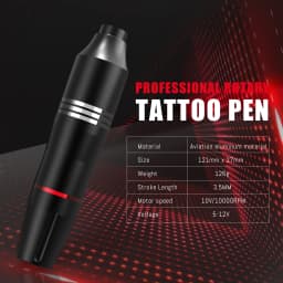 Aluminum Alloy Wireless Tattoo Machine Kit Complete, Rotary Tattoo Gun, 7 Hour Battery Life, Cordless Tattoo Pen, 10 Cartridge Needles-3RL 9RM,10 Ink,Extra 30ML Black Ink Full Tattoo Supply Equipment for Beginners, Body Art Makeup Gift