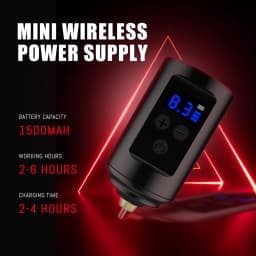 Aluminum Alloy Wireless Tattoo Machine Kit Complete, Rotary Tattoo Gun, 7 Hour Battery Life, Cordless Tattoo Pen, 10 Cartridge Needles-3RL 9RM,10 Ink,Extra 30ML Black Ink Full Tattoo Supply Equipment for Beginners, Body Art Makeup Gift