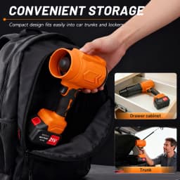 21V Cordless Leaf Blower Lightweight Variable Speed Storm Gun 950000RPM with 2X4.0Ah Batteries and Charger for Dust Removal Snow Clearing Yard Cleaning