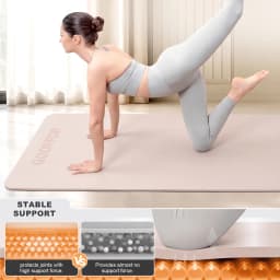 GOOFFOR Yoga Mat, Non Slip Natural Rubber Yoga Mat, Ultimate Grip