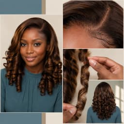 TIMOPOL 13x4 High-Definition Lace Front 066C Curly Human Hair Wig, P4/27 Gray-Brown High-Gloss Style, 20-24 Inches, Pre-Stretched Glue-Free Wig, Hand-Woven Wig, Suitable for Daily Life, Can Be Worn in 3 Seconds.