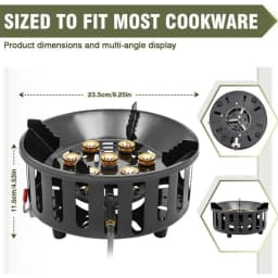 Portable Outdoor Burner Stove, 21,000-Watt Camping Backpacking Stove, Outdoor High-Flame Seven-Star Stove, with Fuel Canister Adapter and Piezo Igniter, Foldable Windproof Camping Gas Stove, Ideal for Picnics, Hiking, and Outdoor Backpacking Trips