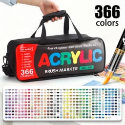 72/120/168/240/288/320/366/418 Colors Straight Liquid Acrylic Art Markers, Vivid Pigment, Paint Pens for Students, Artists & Hand-Painting Projects