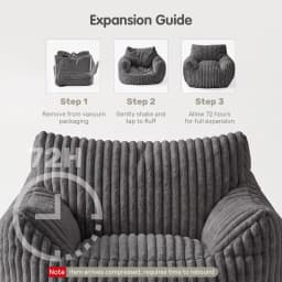 MCQ Living Room Bean Bag Sofa with Memory Foam Filling Corduroy Plush for Adults Recliners Home Theater Seating Reclining Sofa Chair for Living Room