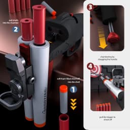 Soft Bullet Toy Gun,Double Barrel Toy Foam Blaster Double Shoot Toy Shotgun with Shell Ejection for Teen Christmas Birthday Gift