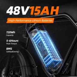 X5 20 Inch Fat Tire All‑Terrain Electric Bike, 1500W Peak Motor, 48V 15AH Removable Battery, Dual Disc Brake Adult E‑Bike for Off‑Road Beach Snow Commuting