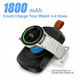 1800mAh Magnetic Wireless Portable Watch Type-C Fast Charger for Samsung Galaxy Watch 8/8 Classic/7 Ultra/6 Classic Fast Charging