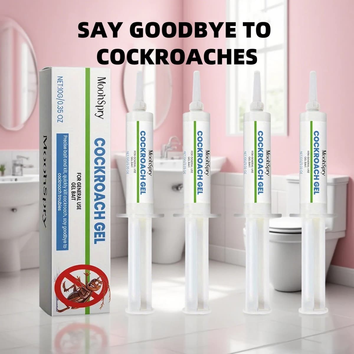 Convenient Placement Cockroach Bait Gel Set of 4, Indoor Household Daily Gel Supply, Multipurpose Home Accessory for Kitchen, Bathroom and Apartment Indoor Corners