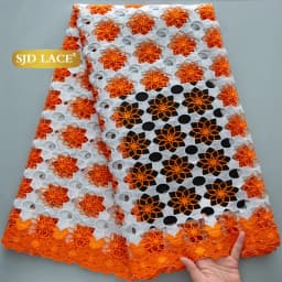 SJD LACE Cord Lace Fabric African Guipure 2026 Hot Sale Stones Nigerian Water Soluble Lace for Women Wedding Party DIY Dresses 4820