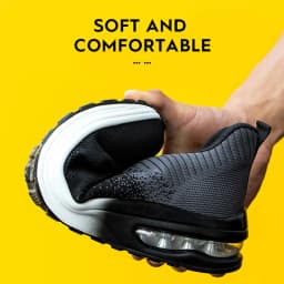 Men Steel Toe Work Shoes Impact Resistant Steel Toe Cap Lightweight Comfortable Industrial Safety Sneakers Wear Resistant Durable Construction Footwear Full Sizes Available for Women Men Ideal for Labor Day Father’s Day Gifting