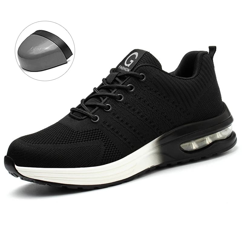 Men Steel Toe Work Shoes Impact Resistant Steel Toe Cap Lightweight Comfortable Industrial Safety Sneakers Wear Resistant Durable Construction Footwear Full Sizes Available for Women Men Ideal for Labor Day Father’s Day Gifting