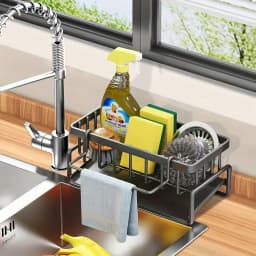 Effective Draining Kitchen Sponge Shelf, Soap Holder, Stainless Steel Material Is More Sturdy, Slope Design Is Free From Water Accumulation, Towel Independent Rack Effective Anti-Mold, Kitchen Storage