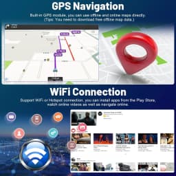 New 9 Inch Android 15 Double Din Car Stereo 2GB+64GB Touch Screen Car Radio Multimedia Video Player for Toyota Corolla EX 2005‑2012 Wireless Carplay & Android Auto GPS Navigation Support FM RDS DSP SWC WiFi Bluetooth Mirror Link Split Screen