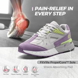 FitVille Women's Extra Wide Width Walking Running Sneakers, Breathable Light Non-Slip Orthopedic Athletic Shoes for Flat Feet, Plantar Fasciitis & Heel Pain Relief