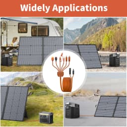 MHPOWOS 7-in-1 Solar Panel Connector Extension Line Solar Photovoltaic Panel Adaptor Cable Connector Battery Plate Assembly