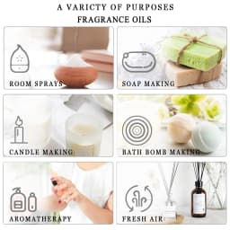 PHATOIL 15pcs x 5ml Essential Oil Gift Set For Aromatherapy Diffuser Lavender Peppermint Eucalyptus Lemon Cinnamon Vanilla Rose Aroma Essential Oils For Soap & Candle Making