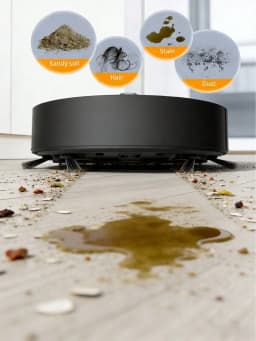 3-In-1 Robot Vacuum Cleaner And Mop Combo, USB Rechargeable, Strong Suction, 60 Min Runtime, Slim & Quiet Design, Suitable For Pet Hair, Hard Floors & Daily Cleaning, Auto-Direction Mop, Pet Hair Cleaner | Robot Vacuum Cleaner | USB Rechargeable