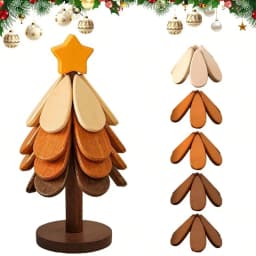 Star Wooden Christmas Tree Shaped Coasters For Home / Entryway Decor, Dinner Table Or Coffee Table. Heat-Resistant Wooden Trivets For Hot Dishes Wooden Tree Trivets Set For Hot Pans, Bowls Or Plates.