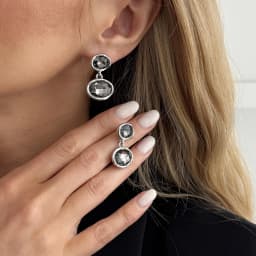 Women Minimalist Acrylic Rhinestone Open Ring, Korean‑Style Geometric Adjustable Knuckle Ring, Fashion Jewelry Accessory, Ideal Gift for Party and Daily Occasions