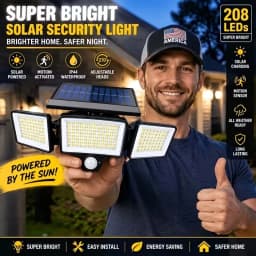1/2 Pack Solar Outdoor Motion Sensor Lights, 3 Heads 270° Wide Angle Security Flood Lights, IP44 Solar Powered Street Area Light with 3 Lighting Modes for Yard Patio Garage Driveway Walkway