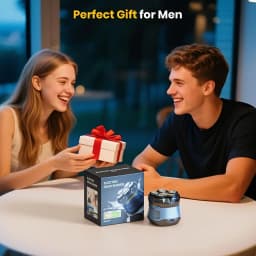 Magnetic 6D rotating razor | Rechargeable bald shaver, facial beard trimmer, IPX7 waterproof, silent motor, magnetic blade haircut set | Boyfriend gift first choice, Father's Day gift