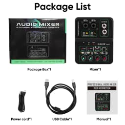 G-MARK Studio 2 Mini 2-Channel Audio Mixer with 48V Phantom Power 32-bit 96kHz Sound Interface for Recording Podcasting Live Streaming And DJ Parties