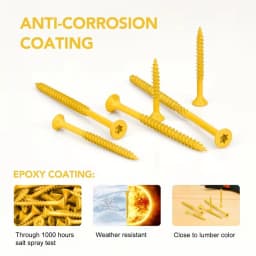 4.6Lbs Yellow Zinc Plated Torx Wood Screws Self‑Tapping Star Drive Chipboard Screws Rust Resistant Fasteners for Woodworking Carpentry DIY Projects