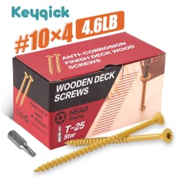 4.6Lbs Yellow Zinc Plated Torx Wood Screws Self‑Tapping Star Drive Chipboard Screws Rust Resistant Fasteners for Woodworking Carpentry DIY Projects