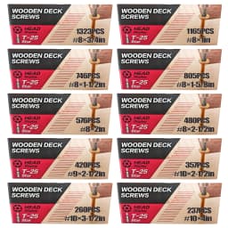 4.6Lbs Yellow Zinc Plated Torx Wood Screws Self‑Tapping Star Drive Chipboard Screws Rust Resistant Fasteners for Woodworking Carpentry DIY Projects