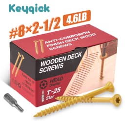 4.6Lbs Yellow Zinc Plated Torx Wood Screws Self‑Tapping Star Drive Chipboard Screws Rust Resistant Fasteners for Woodworking Carpentry DIY Projects