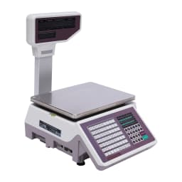 Electronic Weighing Scale With Barcode Printer, Dual Display POS Scale 30kg Capacity, Price Computing Retail Scale For Supermarket Fruit Shop, US Plug