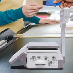 Electronic Weighing Scale With Barcode Printer, Dual Display POS Scale 30kg Capacity, Price Computing Retail Scale For Supermarket Fruit Shop, US Plug