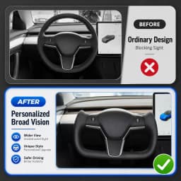 Yoke Steering Wheel For Tesla Model Y 3 2016-2022 Model Y 2020-2024 Heating With Heated Black Car Accessories