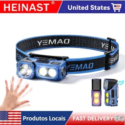 Dual Light Source Motion Sensor Headlamp, 7 Lighting Modes 500 Lumens LED Headlight, 180° Rotatable & Magnetic Head Lamp, Type-C Rechargeable 700mAh IPX4 Waterproof, 80g Lightweight for Camping, Running, Fishing, Repair