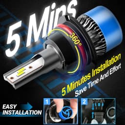 Roadsun Car LED Headlight Bulbs 120W 22000LM CANBUS Super Bright 9007/HB5 High&Low Beam LED Car Headlamps 6000K DC12V 3570 CSP Chips Auto Light Bulbs Universal Fit For Car Motors