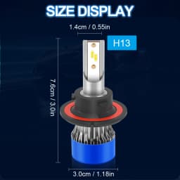Roadsun Car LED Headlight Bulbs 120W 22000LM CANBUS Super Bright H13/9008 High&Low Beam LED Car Headlamps 6000K DC12V 3570 CSP Chips Auto Light Bulbs Universal Fit For Car Motors