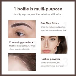 15PCS/SET Easy Stamp Eyebrow Shaping Powder,Light Removable Formula,Various Shape Brow Stencils,Soft Grooming Spiral Brush,Matte Gentle Color Effect,Multi Tone Matching Powder,Hairline And Eyebrow Retouch Kit For Daily Casual Makeup Outfits