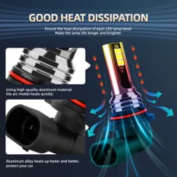 2PCS 16000LM 9006 LED Fog Lamp HB4 LED Fog Lights Bulbs Super Bright 6000K White Automobile Light Fanless Driving Lamp 3570 CSP Fit For Car Motors