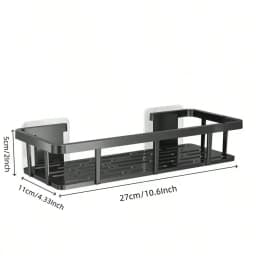 1/2pcs Drill-Free Wall Mounted Bathroom Storage Shelf Bathroom Shelf No Drill Wall Mounted Shampoo Bottle Shower Corner Rack Toilet Storage Rack Aluminum Bathroom Kitchen Accessories