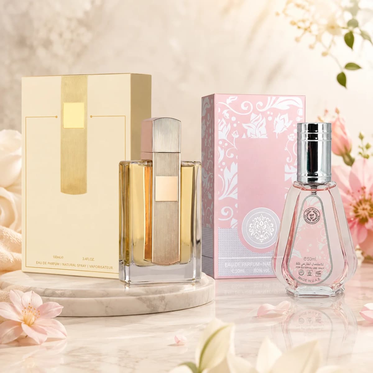 Arabian Women Perfume Set 100ml+50ml Eau De Parfum Oriental Floral Scent Long‑Lasting Fragrance Gift Box For Ladies