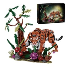 1650Pcs King Tiger Building Blocks Set, Jungle King Creative Desktop Decor, Christmas Birthday Gift for Adults