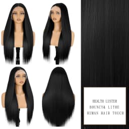 28inch 13*4*1 Synthetic Lace Front Wig Straight Hair Wigs for Women, Black Straight Hair Wigs / Ombre Brown Straight Hair Wigs for Women Daily Use, Natural Hair Line,Sliky Straight Hair, Can Be Used Flat Iron