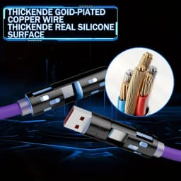 1M/3.3FT 240W 4-in-1 PD 5A Fast Charging With USB A, Type-C, Lightning Ultra Soft Silicone Data Cable, Compatible With For IPhone 17/16/15/ 14/13, For IPad Pro, For Samsung, And For Laptops, Multi-Device Compatible