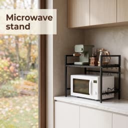 Kitchen Storage Rack Microwave Shelf Condiment Organizer Shelf Tableware Storage Expandable 42-64cm Moisture And Rust